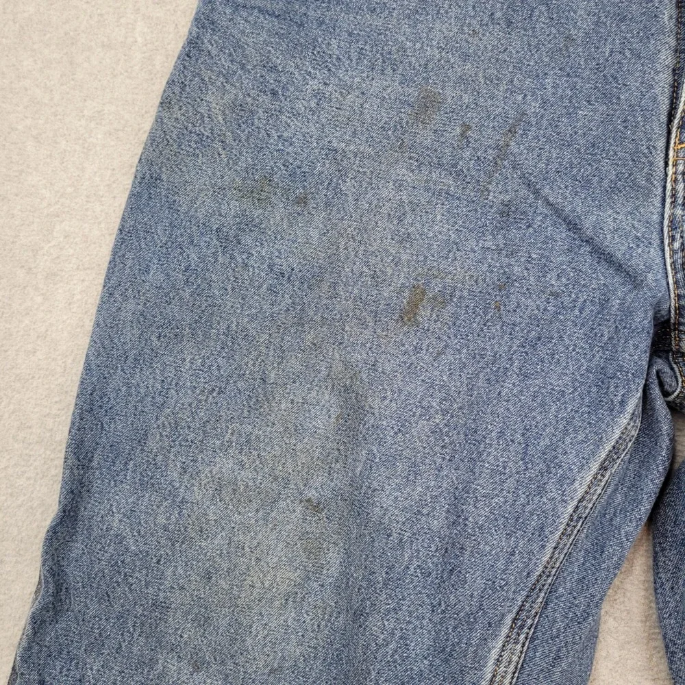 Carhartt Carpenter Jeans Mens 33x32 Blue B13-DPS Workwear Denim Distressed